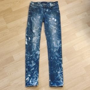 Rock & Republic Berlin Size 2 Blue White Acid Wash Skinny Jeans Stretch